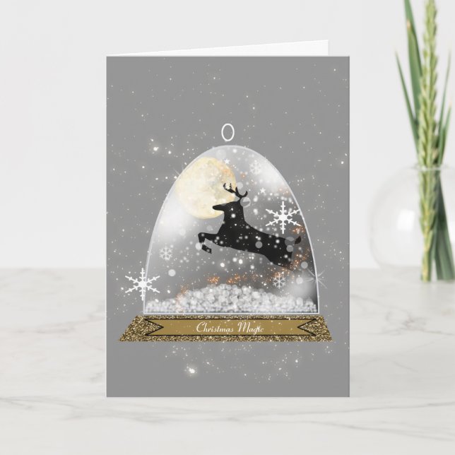 Festividades Cartão de Natal para Reindeer Snow (Frente)