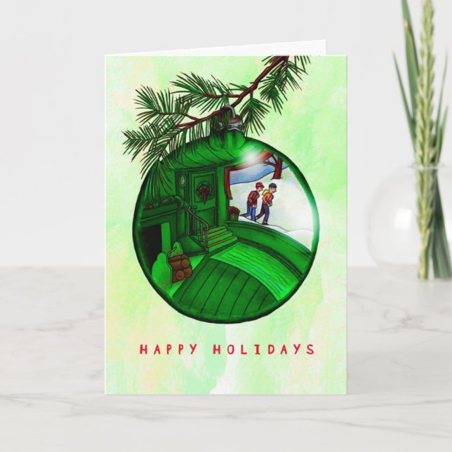 Festividades Cartão de Natal para Runner - Ornament do Runner (Frente)