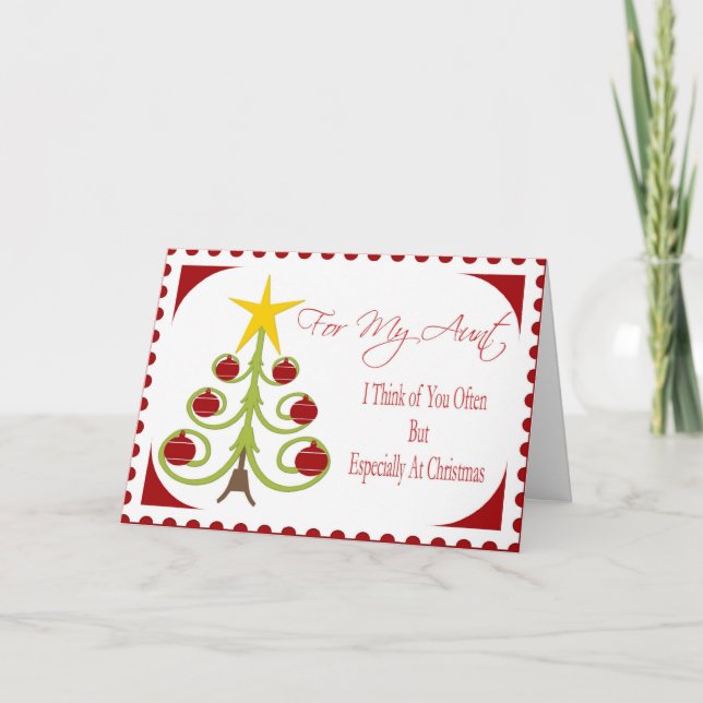 Festividades Cartão de Natal para tia (Frente)
