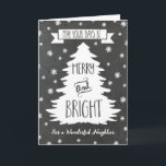 Festividades Cartão de Natal para Vizinho Chalkboard<br><div class="desc">Feliz cartão de cumprimentos de Natal para o seu vizinho,  com padrão de quadro de chalkboard rústico,  árvore de natal e flocos de neve. Deseje bem ao seu vizinho neste feriado com este cartão de saudação de na moda.</div>
