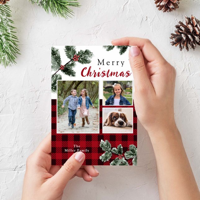 Festividades Cartão de Natal para xadrez de foto moderna (Criador carregado)