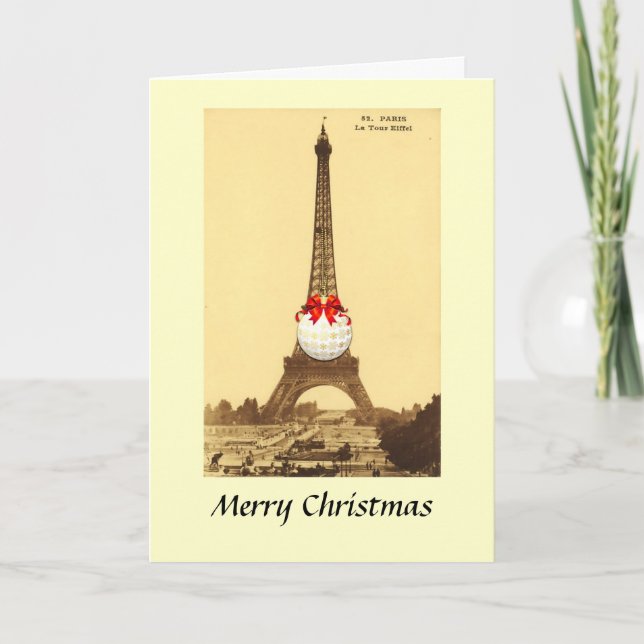 Festividades Cartão de Natal - Paris, Torre Eiffel (Frente)