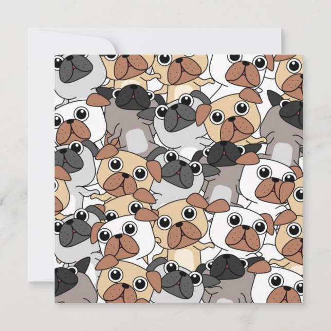Festividades Cartão de Natal Party Pugs (Frente)