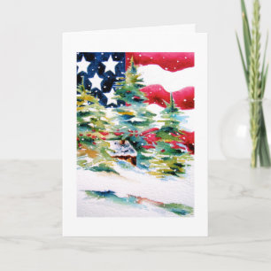 Festividades Cartão de Natal Patriótico Americano