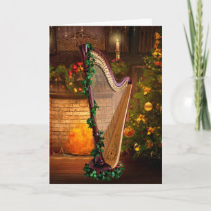 Festividades Cartão de Natal Pedal Harp