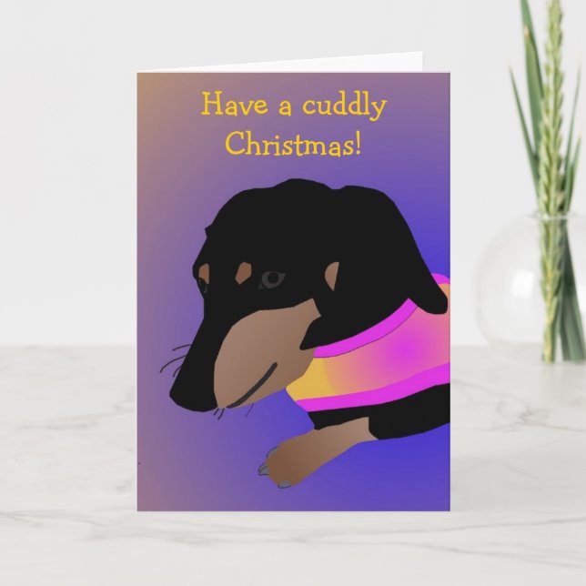 Festividades Cartão de Natal peluches do Dachshund (Frente)