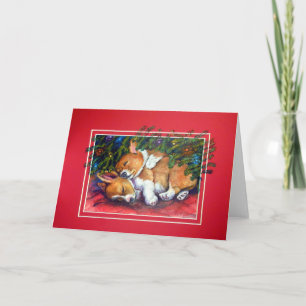Festividades Cartão de Natal Pembroke Welsh Corgi