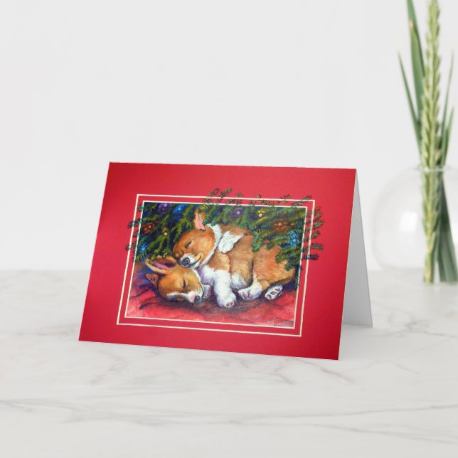 Festividades Cartão de Natal Pembroke Welsh Corgi (Frente)