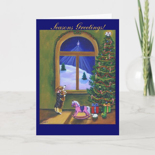 Festividades Cartão de Natal Pembroke Welsh Corgi (Frente)