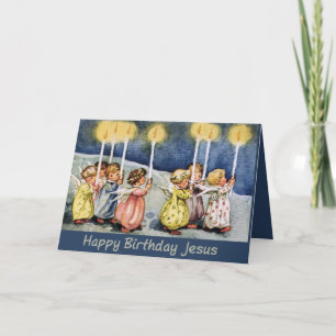 Festividades Cartão de Natal - Pequenos Anjos com Velas