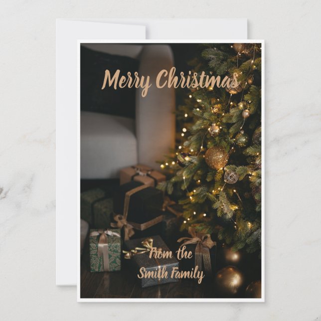 Festividades Cartão de Natal Personalizado (Frente)