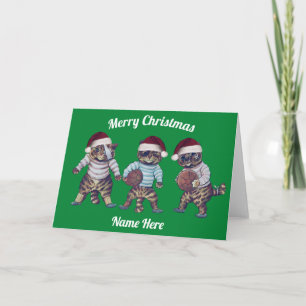 Festividades Cartão de Natal Personalizado Americano de Futebol