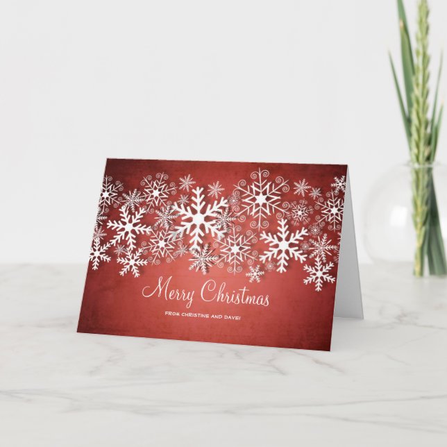 Festividades Cartão de Natal personalizado bonito com neve (Frente)