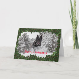Festividades Cartão de Natal personalizado com cão alsaciano
