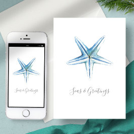 Festividades Cartão de Natal Personalizado com Estrela-do-Mar e