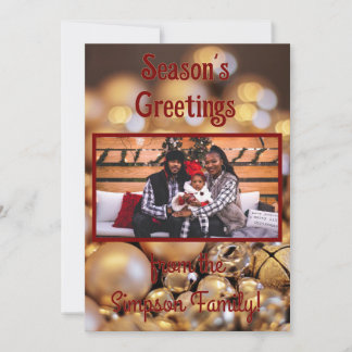 Festividades Cartão de Natal Personalizado com Foto da Família