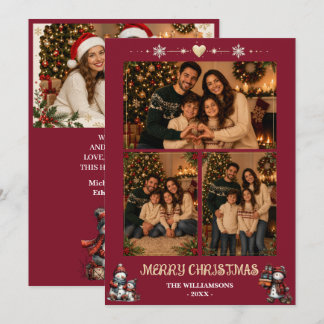 Festividades Cartão de Natal Personalizado com Foto da Família