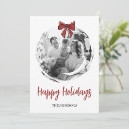 Festividades Cartão de Natal Personalizado com Foto da Família