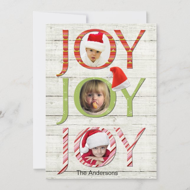 Festividades Cartão de Natal Personalizado com Foto de Alegria  (Frente)