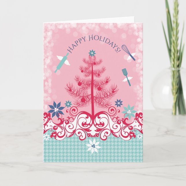 Festividades Cartão de Natal personalizado com utensílios de an (Frente)