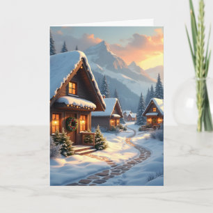 Festividades Cartão de Natal Personalizado da Aldeia Nevada