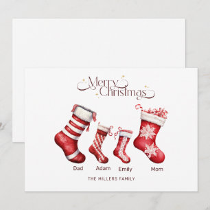 Festividades Cartão de Natal Personalizado da Família Feliz Nat