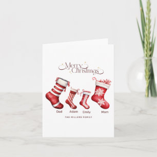 Festividades Cartão de Natal Personalizado da Família Feliz Nat
