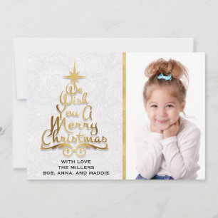 Festividades Cartão de Natal Personalizado de Lugar Branco Dou