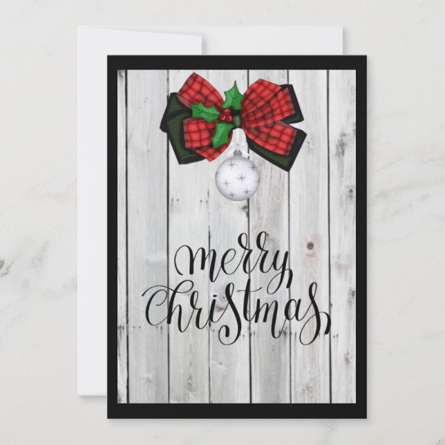 Festividades Cartão de Natal Personalizado de Madeira Atingida (Frente)