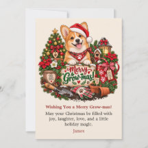 Cartão de Natal Personalizado do Corgi, Amante de