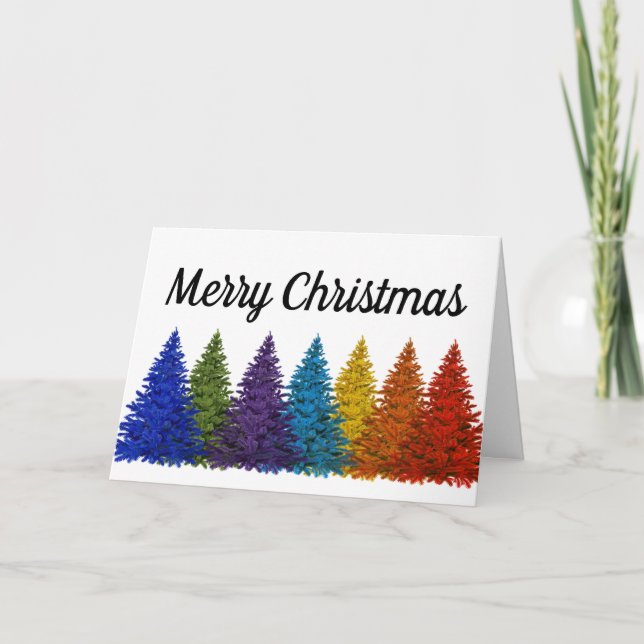 Festividades Cartão de Natal PERSONALIZADO do Rainbow (Frente)