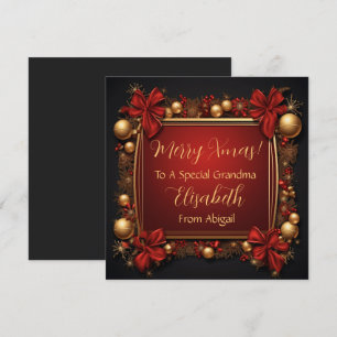 Festividades Cartão de Natal Personalizado Elegância Dourado