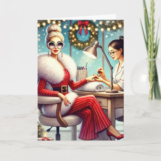 Festividades Cartão de Natal Personalizado para Clientes de Sal (Frente)