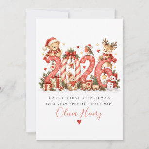 Festividades Cartão de Natal Personalizado para Menina no Prime