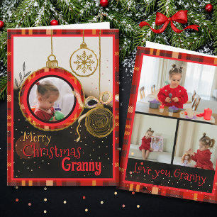 Festividades Cartão de Natal Personalizado para Vovó com Foto