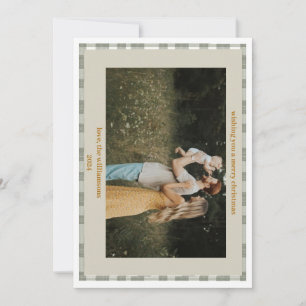 Festividades Cartão de Natal Personalizado para Xadrez Gingham