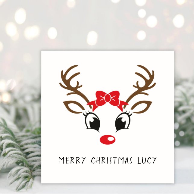 Festividades Cartão de Natal Personalizado Rudolf (Criador carregado)
