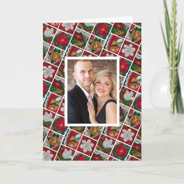 Festividades Cartão de Natal Personalizar Texto Fotográfico e A (Frente)