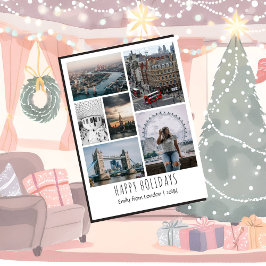 Festividades Cartão de Natal Personalizável de Viagem com Fotos