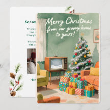 Cartão de Natal Personalizável Vintage Simples