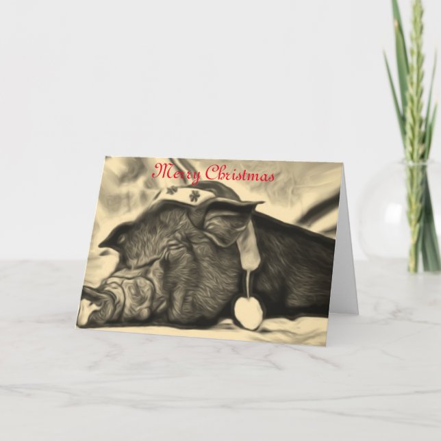 Festividades Cartão de Natal Pig Pacífico (Frente)