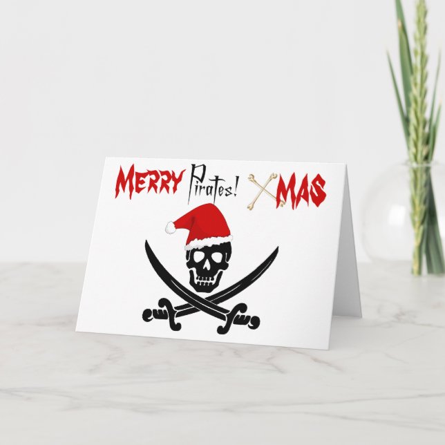 Festividades Cartão de Natal Pirata Divertido (Frente)
