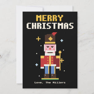 Festividades Cartão de Natal Pixel Art do Quebra-Nozes