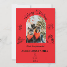 Cartão de Natal Plano Caprichoso Desenhado à Mão