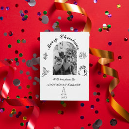 Festividades Cartão de Natal Plano Caprichoso Desenhado à Mão