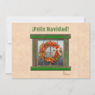 Festividades Cartão de Natal Plano com Grinalda de Ristra do Su