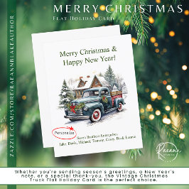 Festividades Cartão de Natal Plano de Caminhão de Natal Vintage