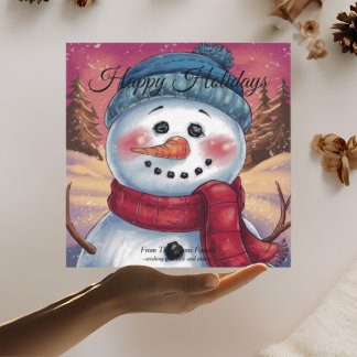 Festividades Cartão de Natal Plano do Boneco de Neve Frosty