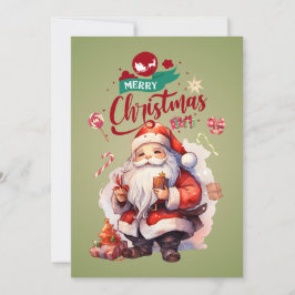 Festividades Cartão de Natal Plano do Papai Noel Bonito Persona