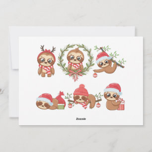 Festividades Cartão de Natal Plano do Sloth de Natal